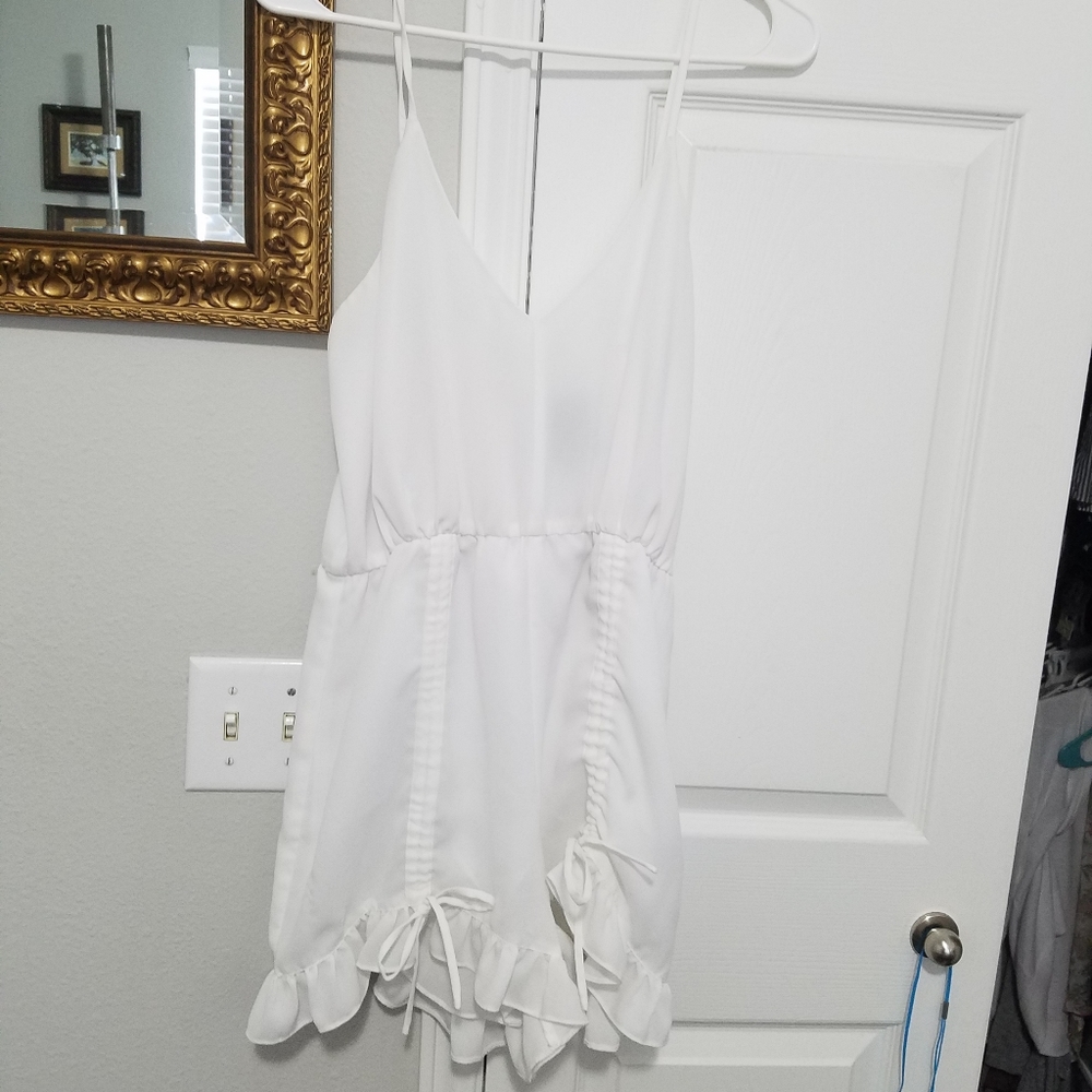 White ruffle romper